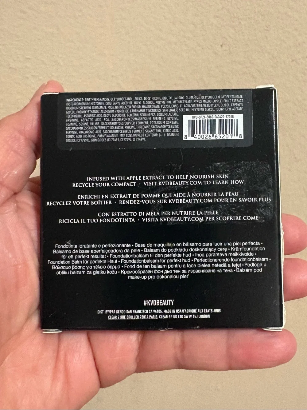 KVD Good Apple Skin-Perfecting Foundation Balm - MEDIUM 033 Brand New Never Used